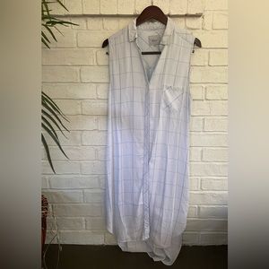 Rails Casual White and Blue Tencel Summer Dress